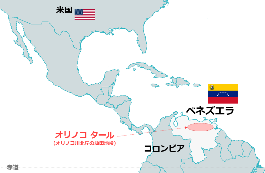 図:ベネズエラの位置 図:ベネズエラの位置